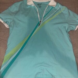 Coral Bay Aqua Polo with Striped Design